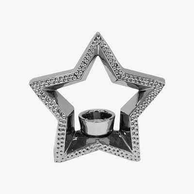 The Range Hammered Effect Star Tealight Holder