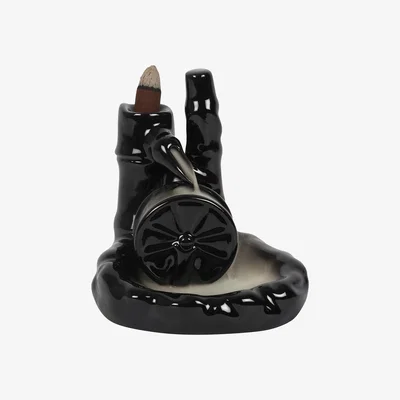 The Range Water Wheel Backflow Cone Incense Burner - Black