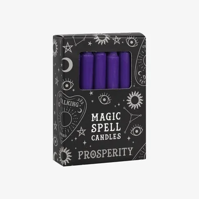 The Range Pack of 12 Small Magic Spell Candles - Purple