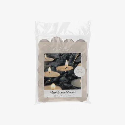 The Range Pack of 20 Maxi Tealights - Musk & Sandalwood