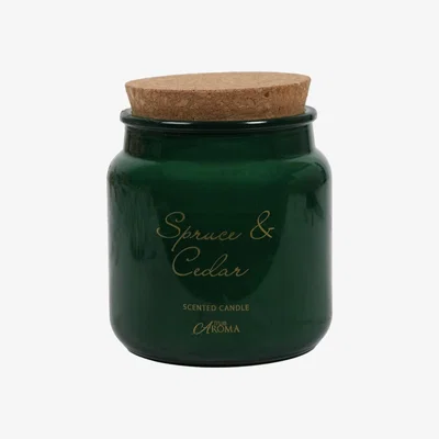 The Range Spruce & Cedar Candle - Green
