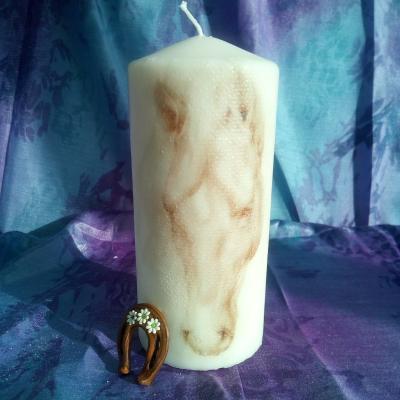 The Range Pillar Candle Horses - White / 6