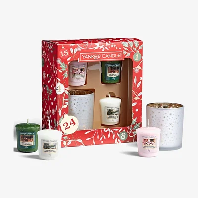 The Range Votive Yankee Candle Gift Set With Holder Countdown To Christmas - Multi