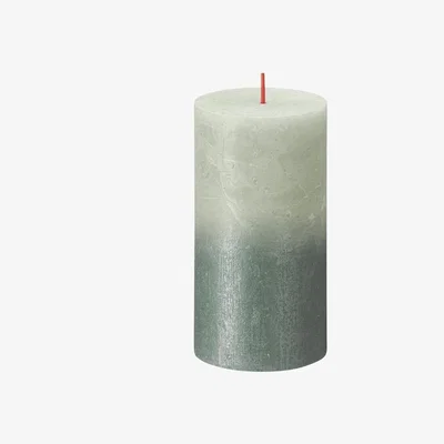 The Range Bolsius Rustic Faded Foggy Green Metallic Candle (130mm x 68mm) - Green