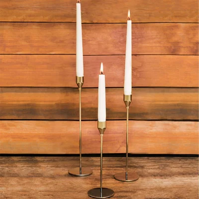 The Range Set of 3 - Gold Tulip Candlesticks - Gold