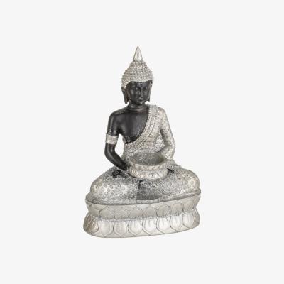 The Range Silver Sitting Buddha Tealight Holder
