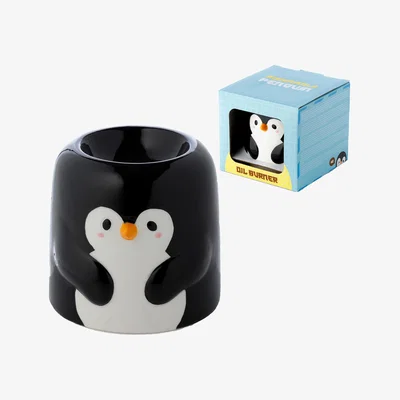 The Range Novelty Shaped Ceramic Oil Burner - Adoramals Penguin - Black