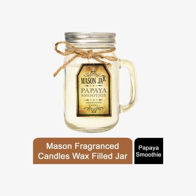 The Range Mason Fragranced Candles Wax Filled Jar - Papaya Smoothie - Yellow