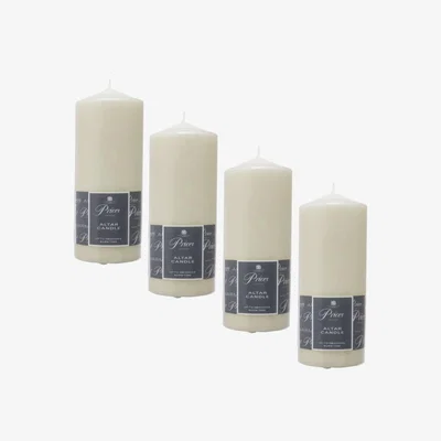 The Range Prices Altar Pillar Candle 200 x 80mm Unscented Smokeless Non Drip 100H - Cream / 4