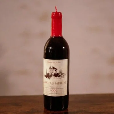 The Range Wine Bottle Shaped Pillar Candle Gift  - Black