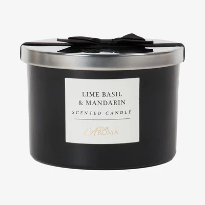 The Range Lime Basil & Mandarin Scented Candle - Black