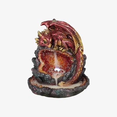 The Range Dragon Backflow Incense Burner with Light - Red
