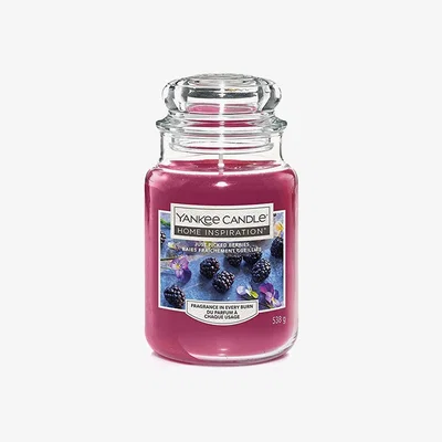 The Range Yankee Large Glass Candle Highly Scent Fresh Fragrance, Just Picked Berry - 538g - Pink