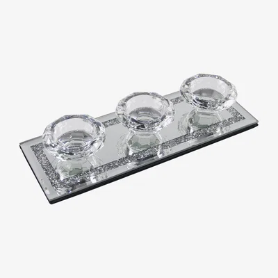 The Range Triple Crushed Crystal Tealight Holder