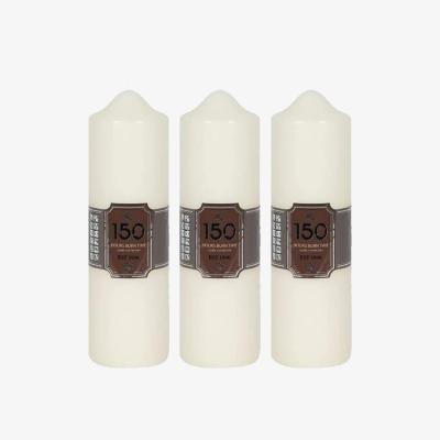 The Range 3 Pack Church Pillar Candle 150 Hours  - White