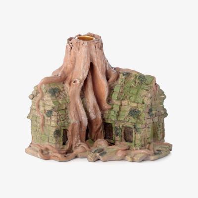 The Range Backflow Incense Burner - Ancient Woodland Hidden Temple - Brown