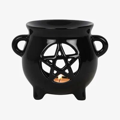 The Range Pentagram Cauldron Oil Wax Burner - Black
