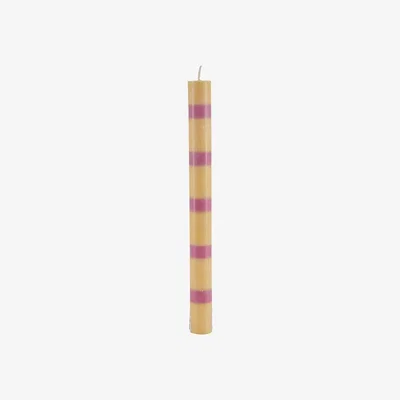 Rockett St George Yellow & Pink Stripe Dinner Candle