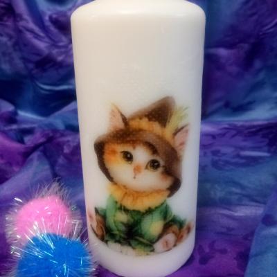 The Range Pillar Candle Just Cute  - White / 4
