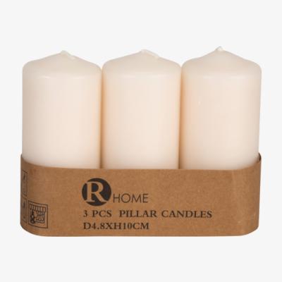 The Range Pack of 3 Pillar Candles - Cream