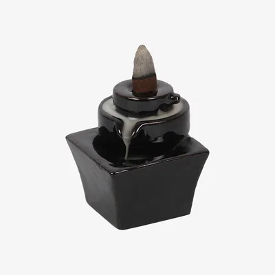 The Range Tiered Fountain Backflow Incense Burner - Black