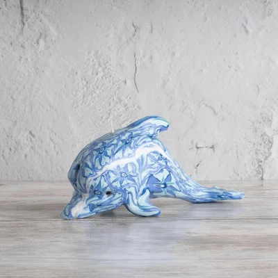 The Range Delft Dolphin Candle Gift - Blue