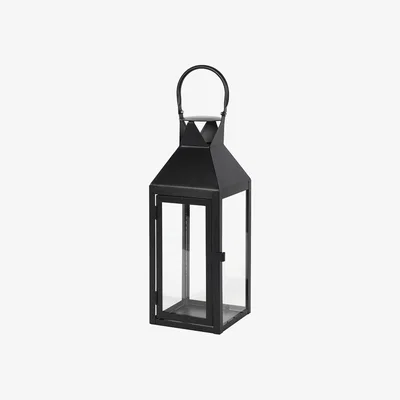 The Range Large Satin Black Candle Lantern