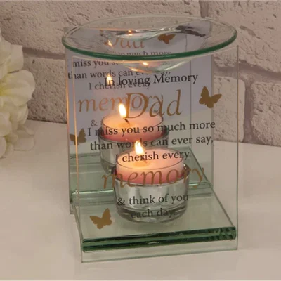 The Range Thoughts Of You Dad Glass Wax Melt Oil Burner  - Gold
