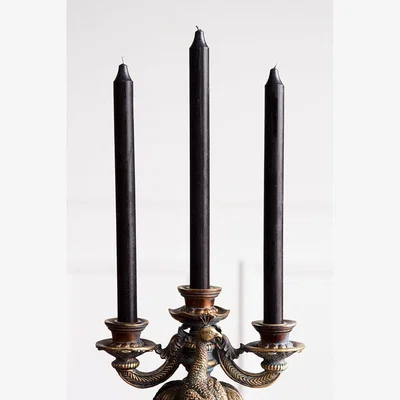 Rockett St George Beautiful Dinner Candle - Black