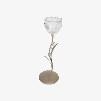 The Range Single Clear Candle Holder - Gold