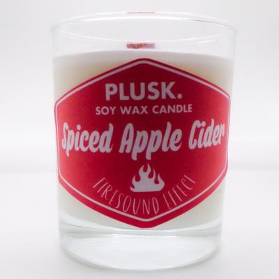 The Range Spiced Apple Cider Soy Wax Candle with Wooden Wick and Firesound Effect - White