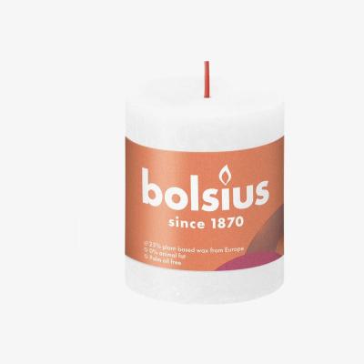 The Range Cloudy White Bolsius Rustic Shine Pillar Candle (80 x 68mm) - White
