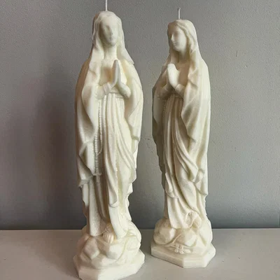 The Range Our Lady of Lourdes Virgin Mary Candle - Off white