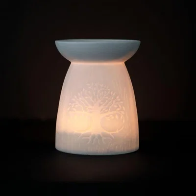 The Range Timeless White Tree of Life Oil Burner with Soft Light - White
