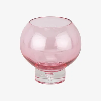 The Range Round Glass Pillar Tealight Holder - Blush
