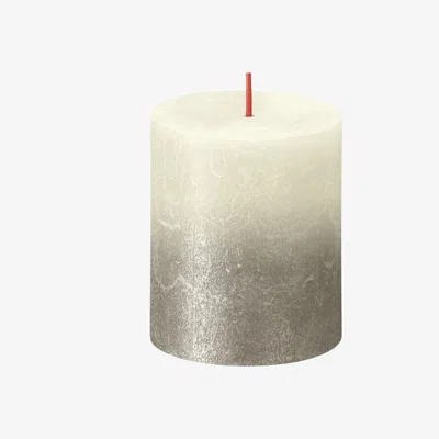 The Range Faded Soft Pearl Bolsius Rustic Metallic Candle (80 x 68mm) - Soft Pearl