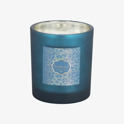 The Range Sandalwood Frosted Candle Jar - Teal