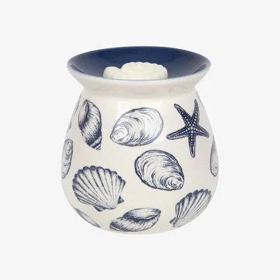 The Range Seashell Wax Melt Burner Gift Set - White,Blue