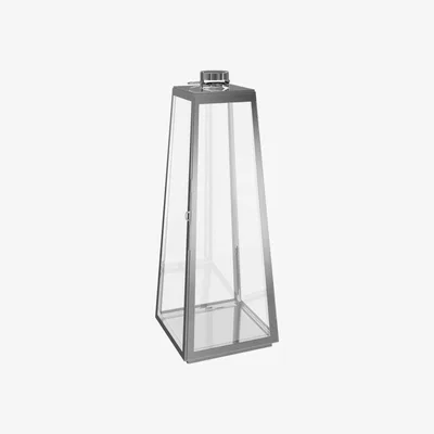 The Range Tapered Lantern Candle Holder - Silver / 28*28*70CM