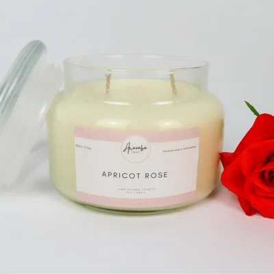 The Range Apricot Rose Scented Soy Candle - Neutral