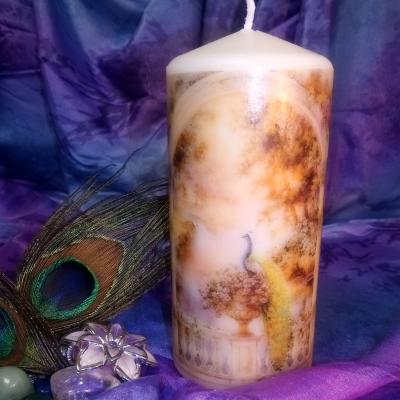 The Range Pillar Candle Peacock - White / 4