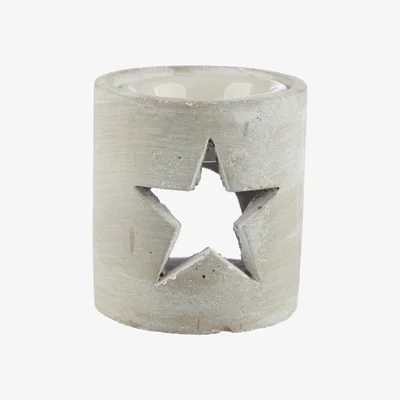 The Range Concrete and Ceramic Eden Oil Burner - Grey Christmas Star Cut-Out - Grey