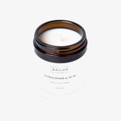 The Range Sandalwood and Musk Scented Soy Wax Candle - White