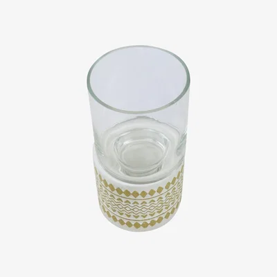 The Range Zig Zag Pillar Candle Holder 26cm - Glass