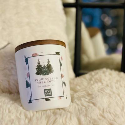 The Range Snow Topped Tree Tops Wood Wick Fresh Crisp Christmas Candle - White