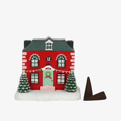 The Range Christmas House Incense Cone Burner - Red