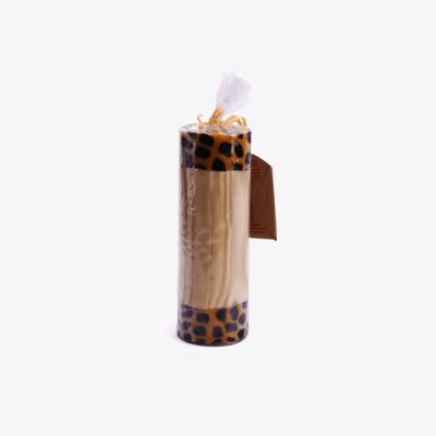 The Range Bamboo Cream Pillar Candle - Cheetah - Cream