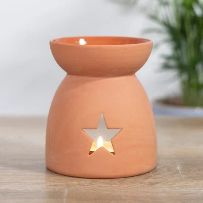 The Range Star Cutout Terracotta Effect Oil Wax Burner - Terracotta