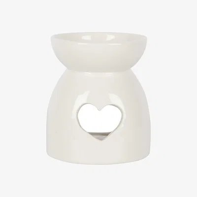 The Range Decorative Heart Cut Out Fragrance Oils and Wax Melts Oil Burner - White