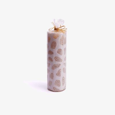The Range Congo Circle White Pillar Candle, Handmade, 30 Hours Burn Time - White